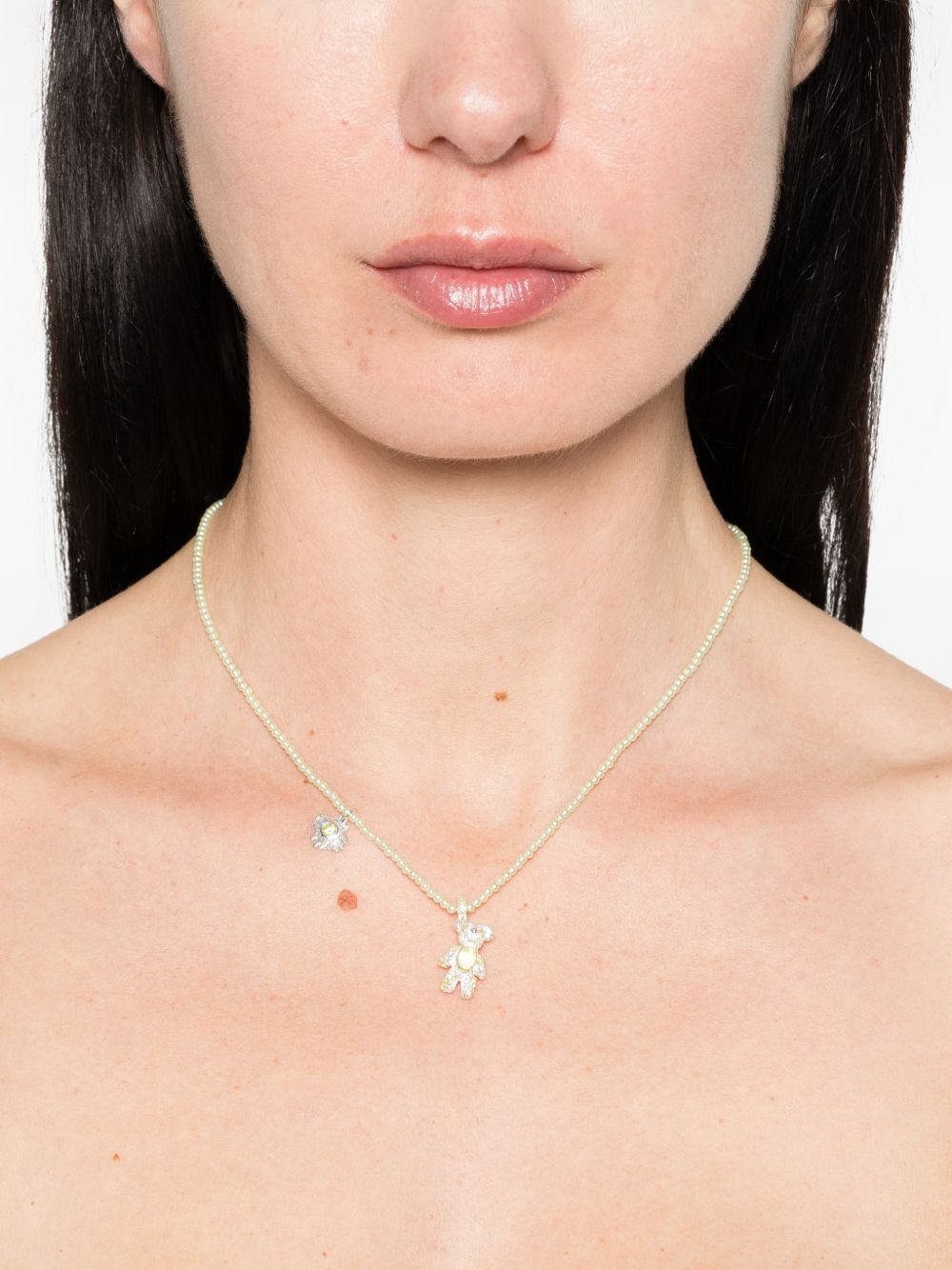 Collana con ciondolo a forma di fiore e orso in argento Yvmin - donna 