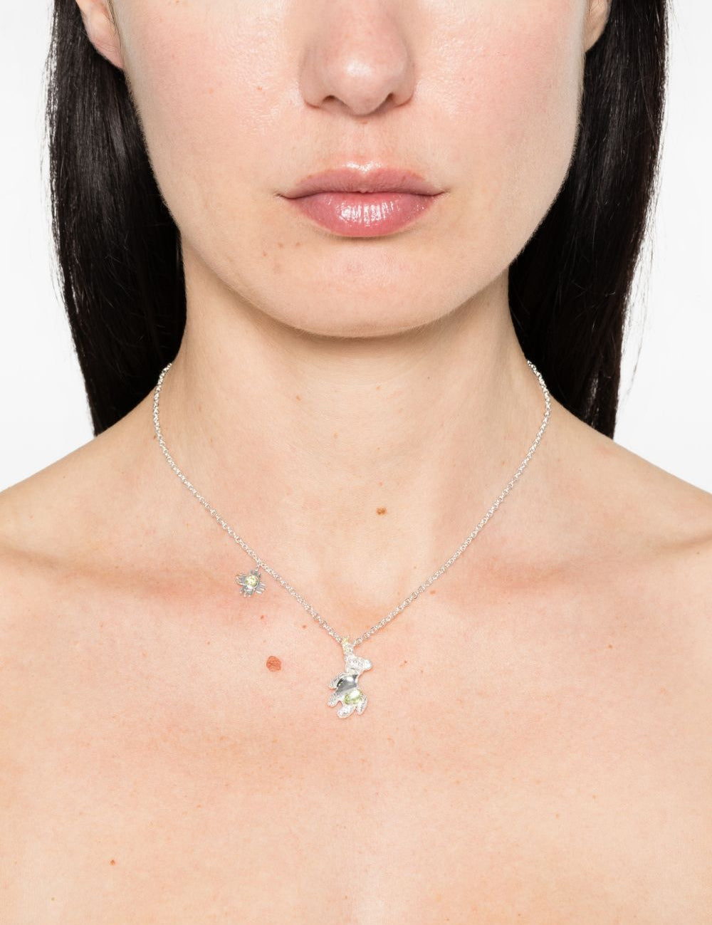 Collana con ciondolo a forma di orso fiore in argento Yvmin - donna 