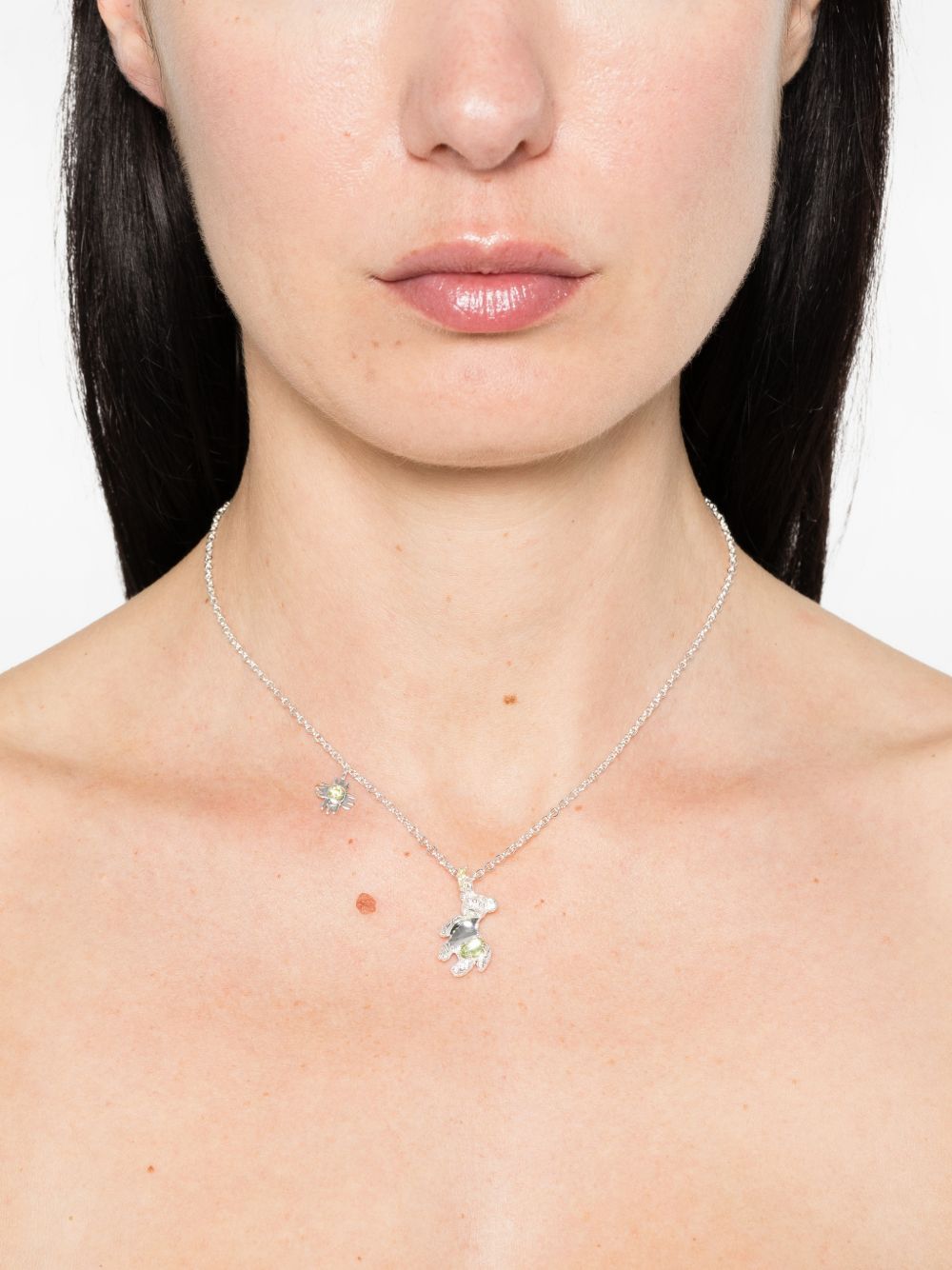 Collana con ciondolo a forma di orso fiore in argento Yvmin - donna 
