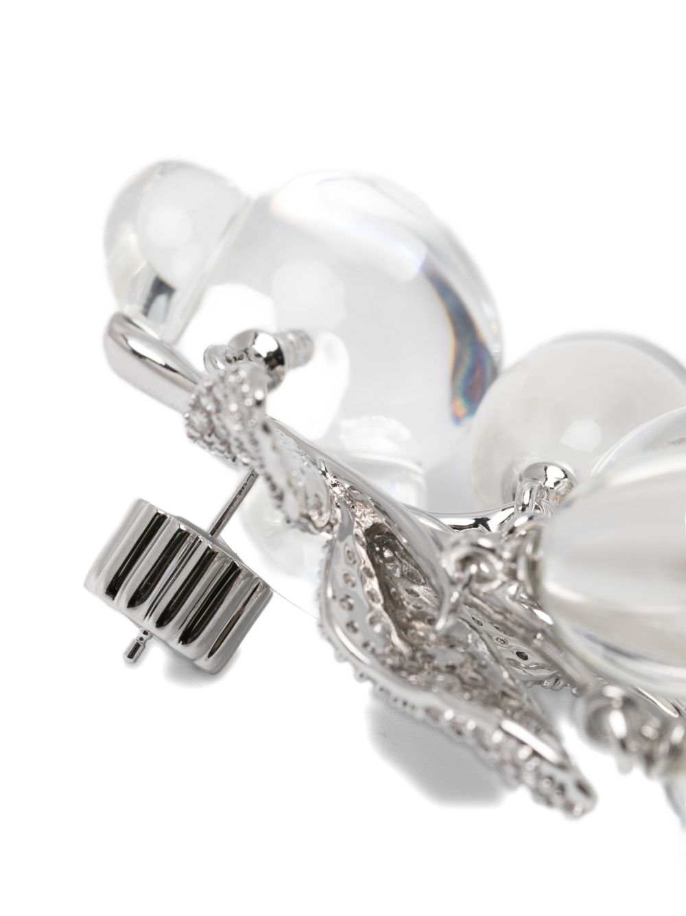 Orecchino a forma di orsetto in argento e bianco Yvmin - donna 