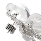 Orecchino a forma di orsetto in argento e bianco Yvmin - donna 