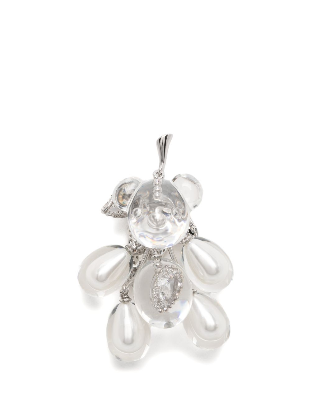 Orecchino a forma di orsetto in argento e bianco Yvmin - donna 