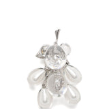 Orecchino a forma di orsetto in argento e bianco Yvmin - donna 