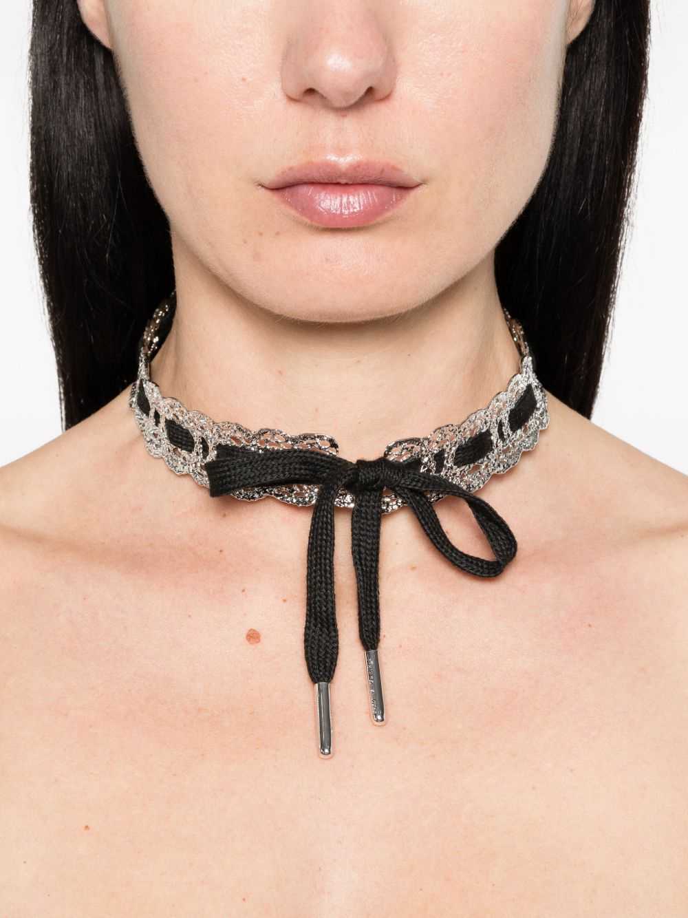 Choker in pizzo in nero Yvmin - donna 