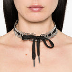 Choker in pizzo in nero Yvmin - donna 