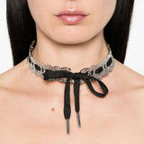 Choker in pizzo in nero Yvmin - donna 