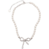 Collana con fiocco in bianco Yvmin - donna 