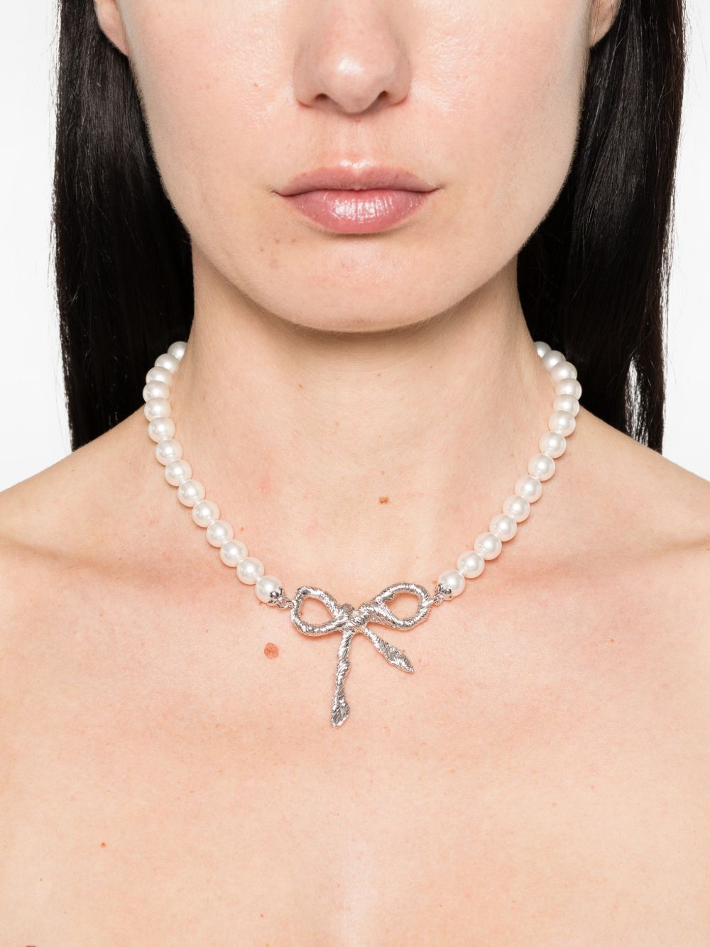 Collana con fiocco in bianco Yvmin - donna 
