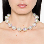 Collana con perline floreali in argento Yvmin - donna 