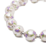 Collana con perline floreali in argento Yvmin - donna 