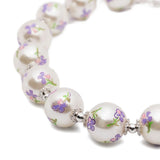 Collana con perline floreali in argento Yvmin - donna 