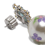 Orecchini con stampa floreale in argento Yvmin - donna 