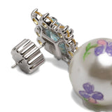 Orecchini con stampa floreale in argento Yvmin - donna 