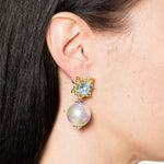 Orecchini con stampa floreale in argento Yvmin - donna 