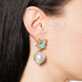 Orecchini con stampa floreale in argento Yvmin - donna 