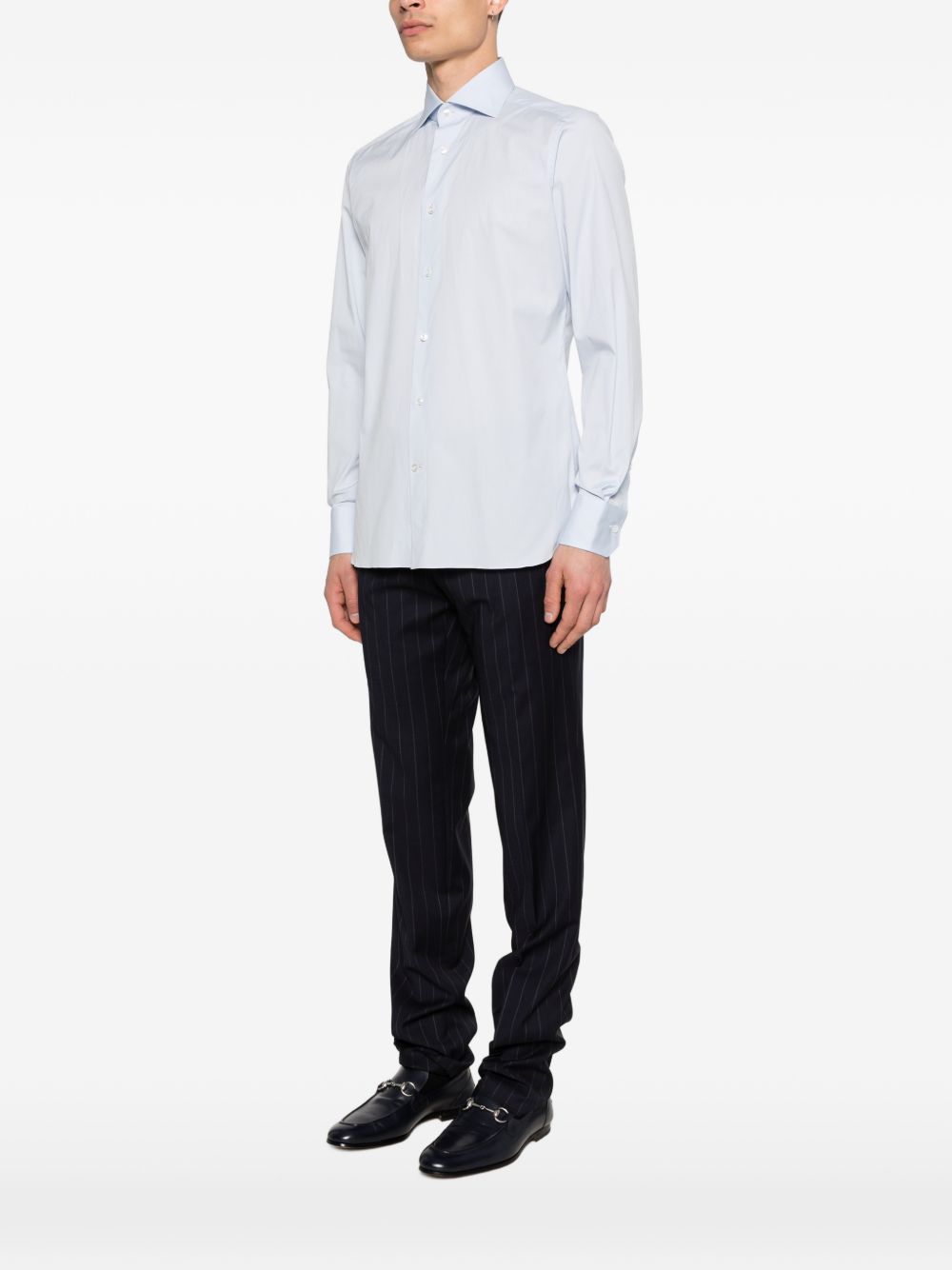Camicia classica a maniche lunghe in azzurro Zegna - uomo 