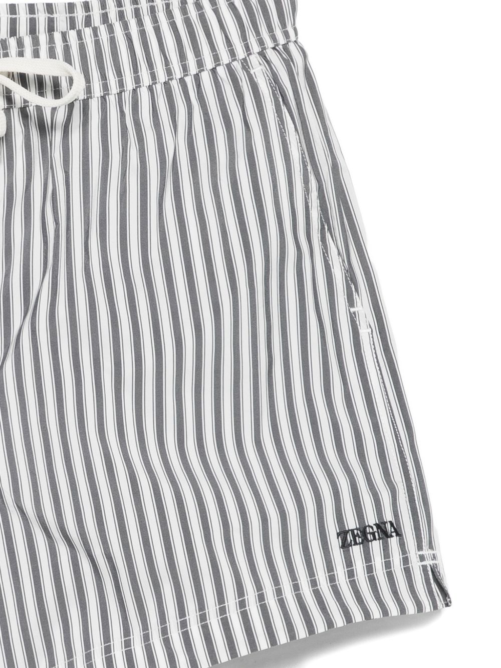 Costume da bagno a righe con coulisse in bianco e grigio  Zegna - uomo 