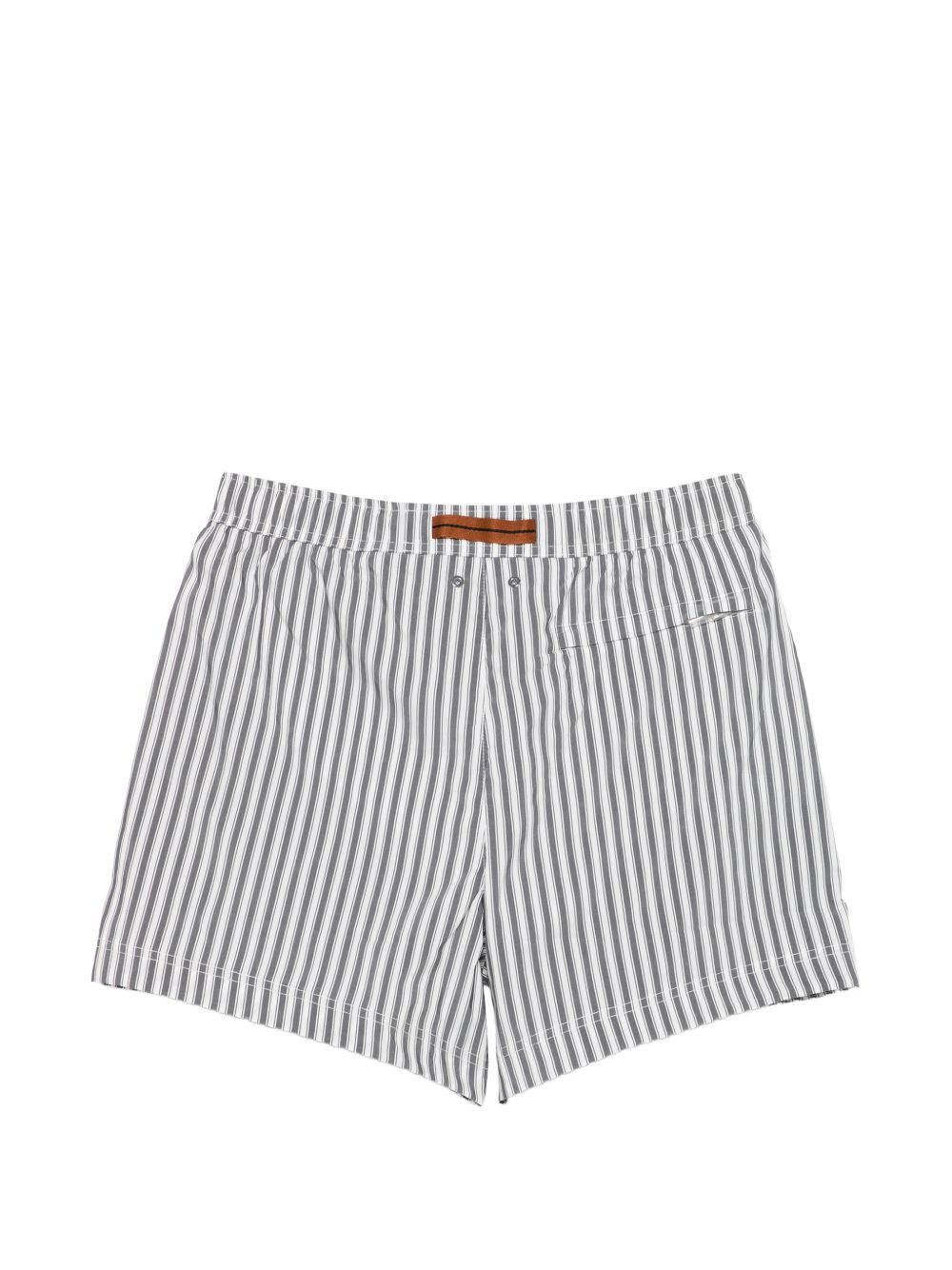 Costume da bagno a righe con coulisse in bianco e grigio  Zegna - uomo 