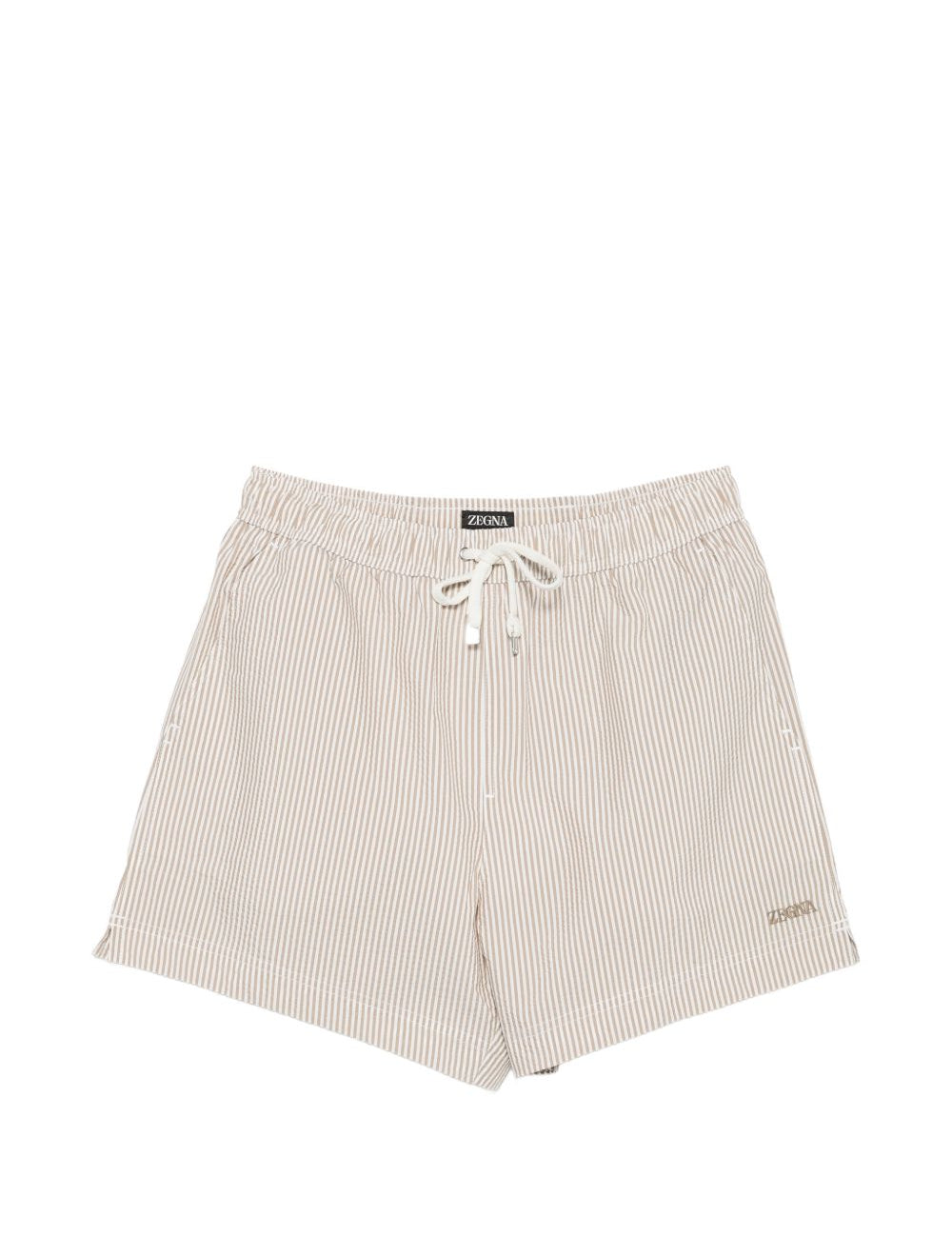 Costume da bagno a righe con coulisse in beige Zegna - uomo 