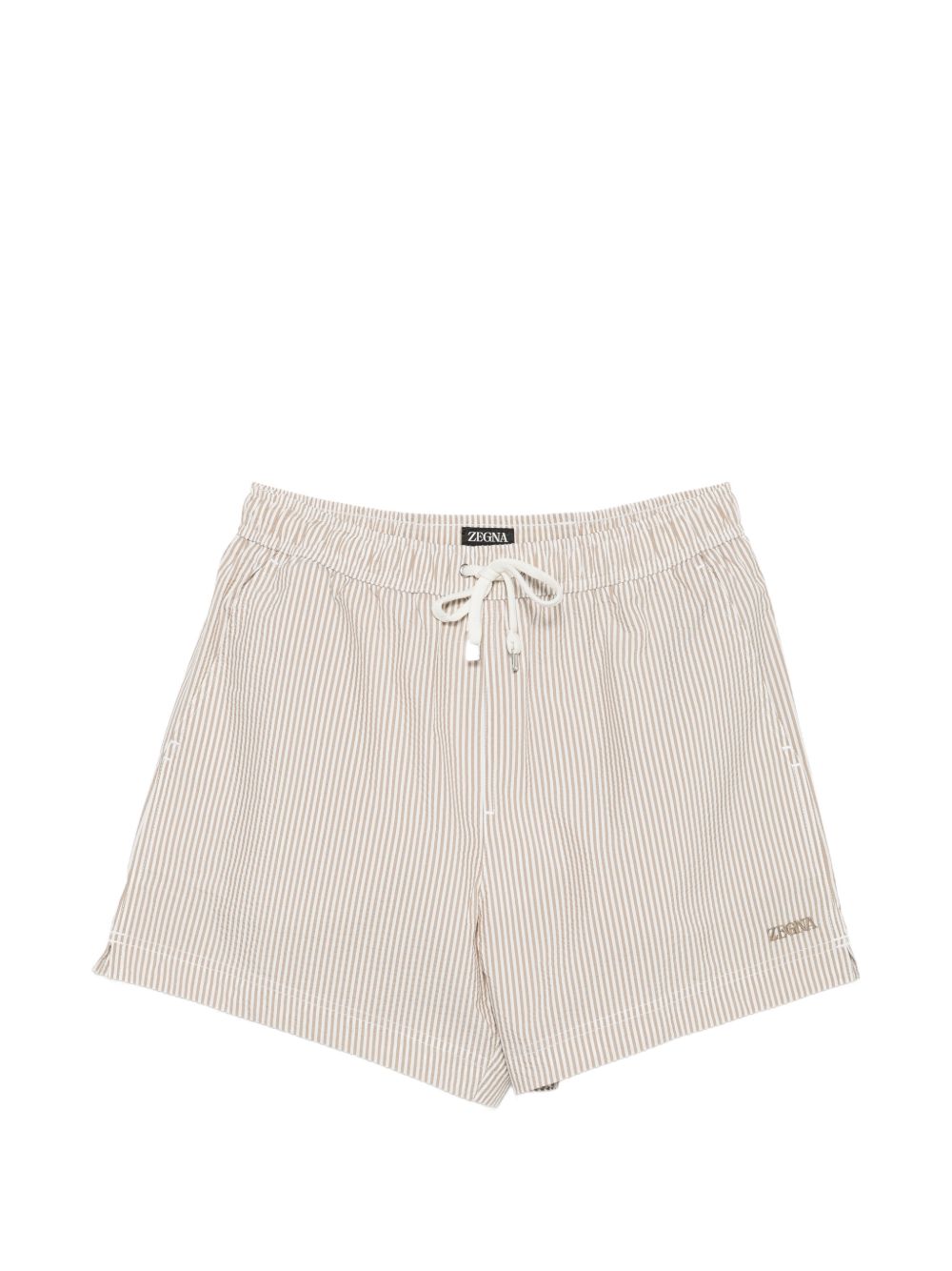Costume da bagno a righe con coulisse in beige Zegna - uomo 