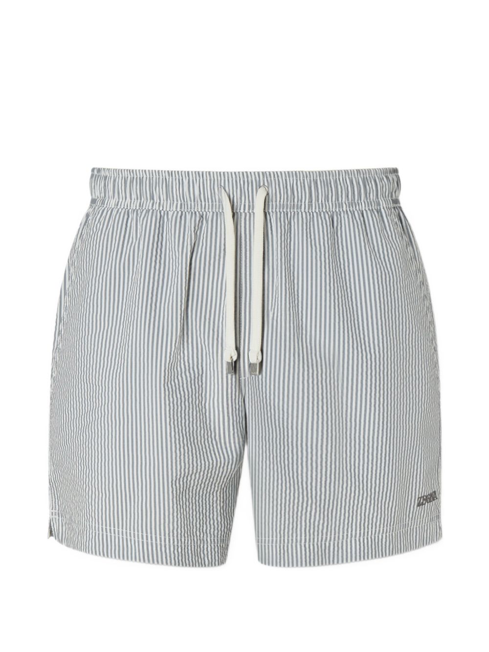 Costume da bagno a righe con coulisse in bianco e grigio  Zegna - uomo 