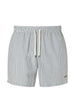Zegna white and grey striped drawstring swim shorts - men