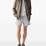 Costume da bagno a righe con coulisse in bianco e grigio  Zegna - uomo 