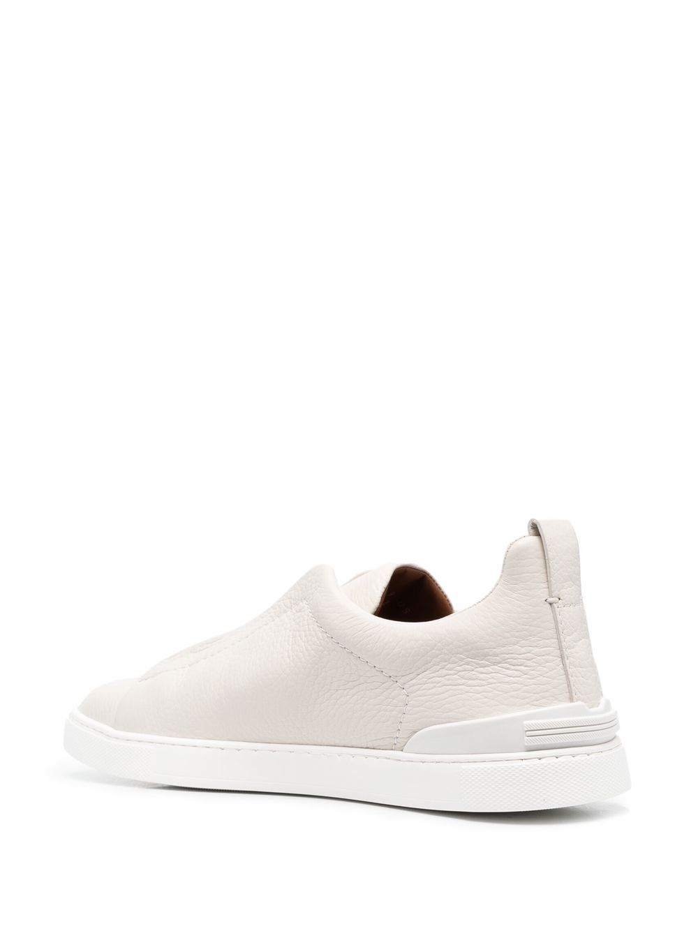 Sneakers a punta rotonda con tripla cucitura in avorio Zegna - uomo 