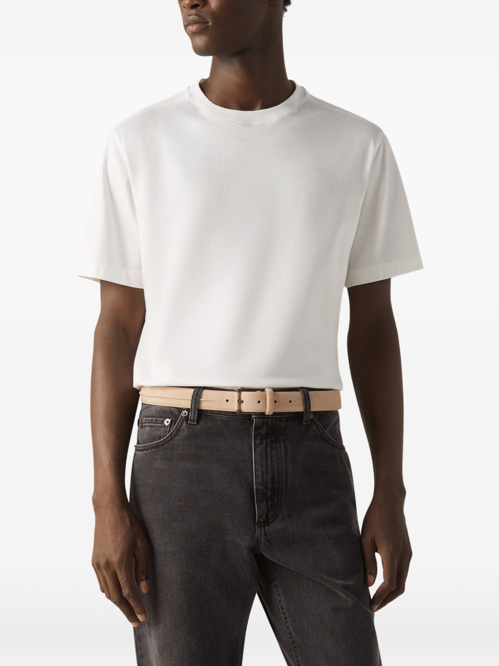 T-shirt in cotone piqué in bianco Zegna - uomo 