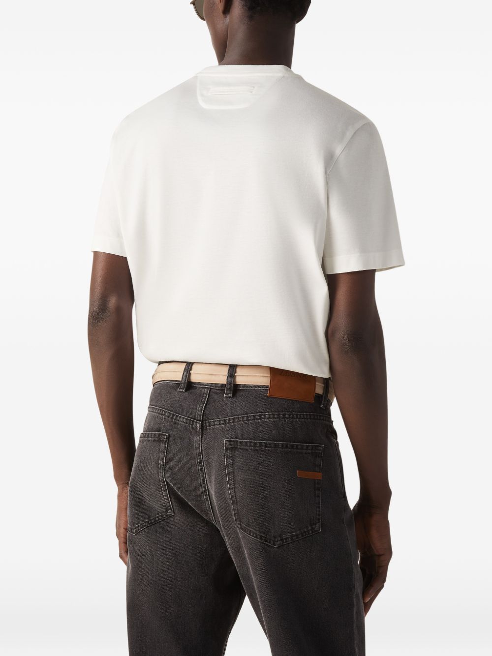 T-shirt in cotone piqué in bianco Zegna - uomo 