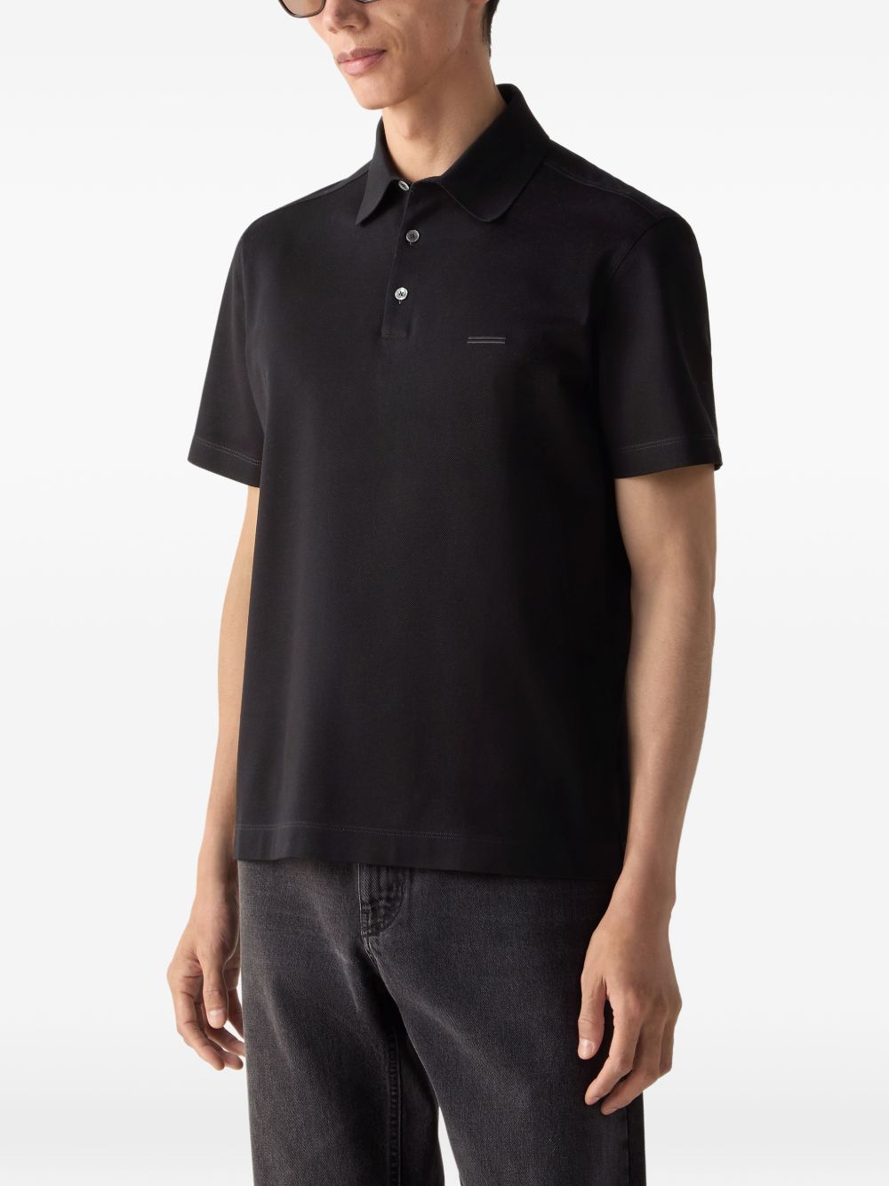 Polo Oasi a maniche corte in nero Zegna - uomo 