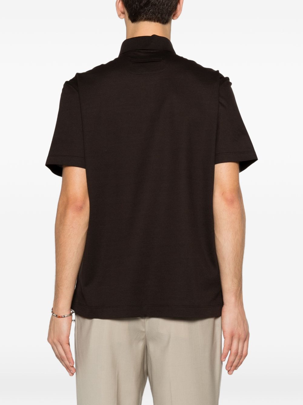 Polo a maniche corte in marrone Zegna - uomo 