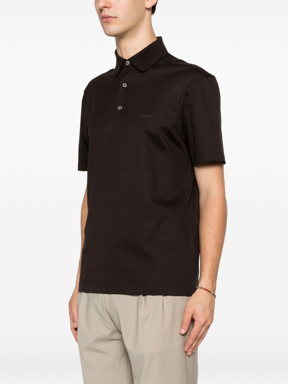 Polo a maniche corte in marrone Zegna - uomo 