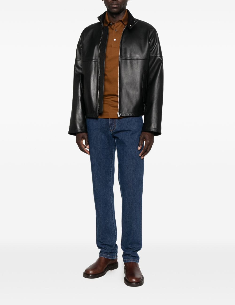 Polo a maniche corte in marrone Zegna - uomo 