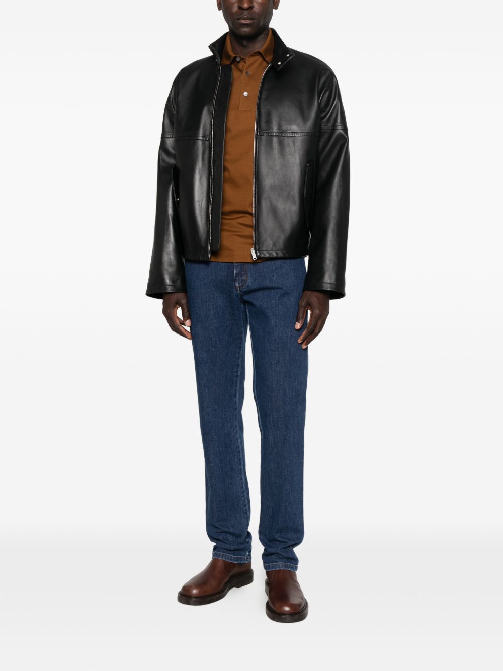 Polo a maniche corte in marrone Zegna - uomo 