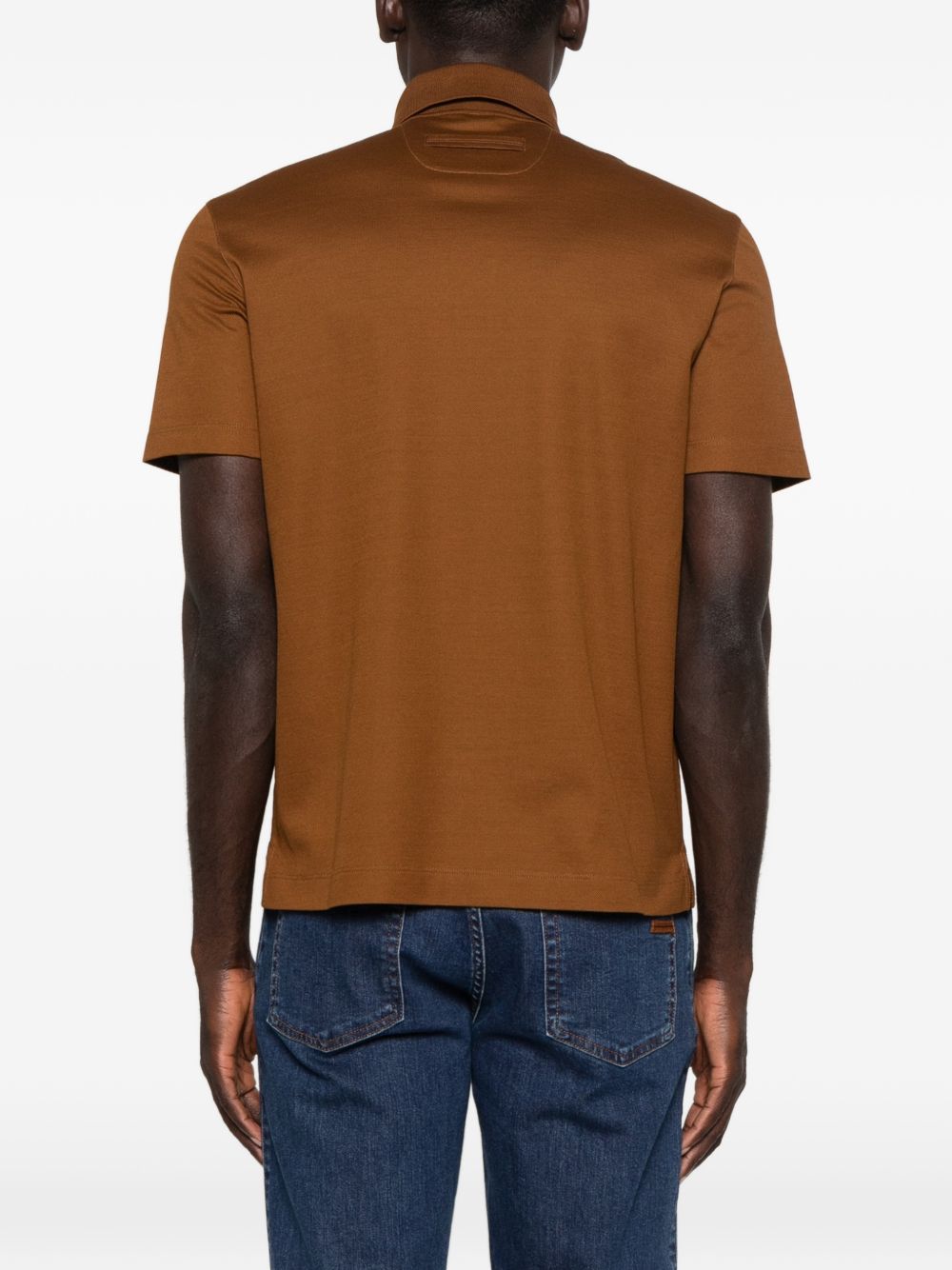 Polo a maniche corte in marrone Zegna - uomo 