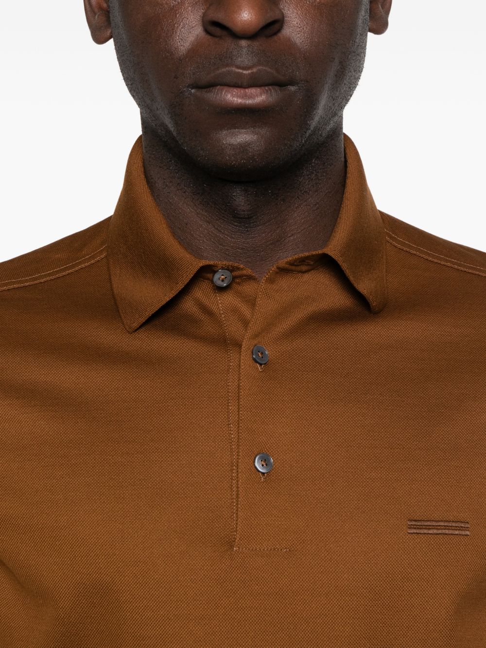Polo a maniche corte in marrone Zegna - uomo 
