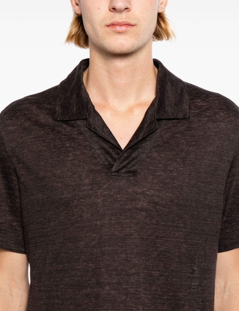 Polo in lino oasi in marrone Zegna - uomo 