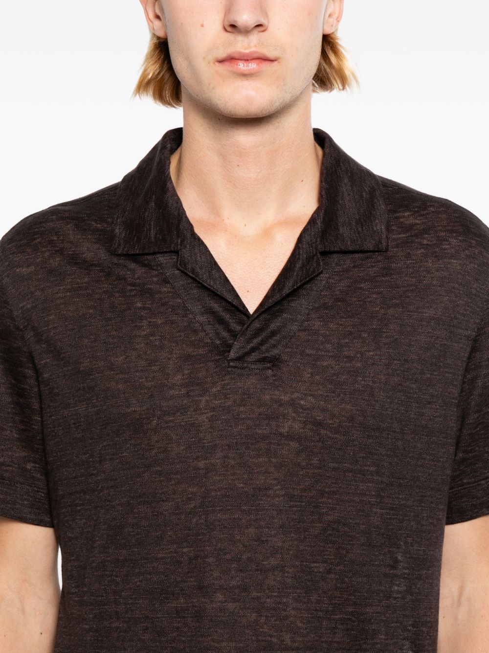 Polo in lino oasi in marrone Zegna - uomo 