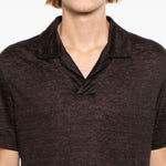 Polo in lino oasi in marrone Zegna - uomo 