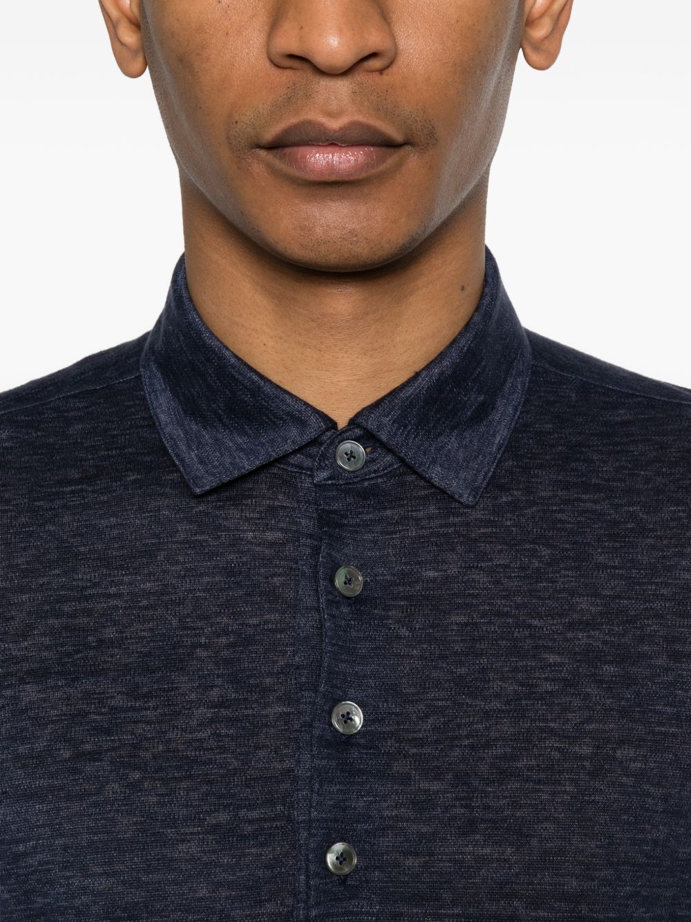 Polo con bottoni in blu Zegna - uomo 