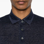 Polo con bottoni in blu Zegna - uomo 