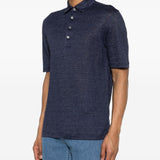 Polo con bottoni in blu Zegna - uomo 