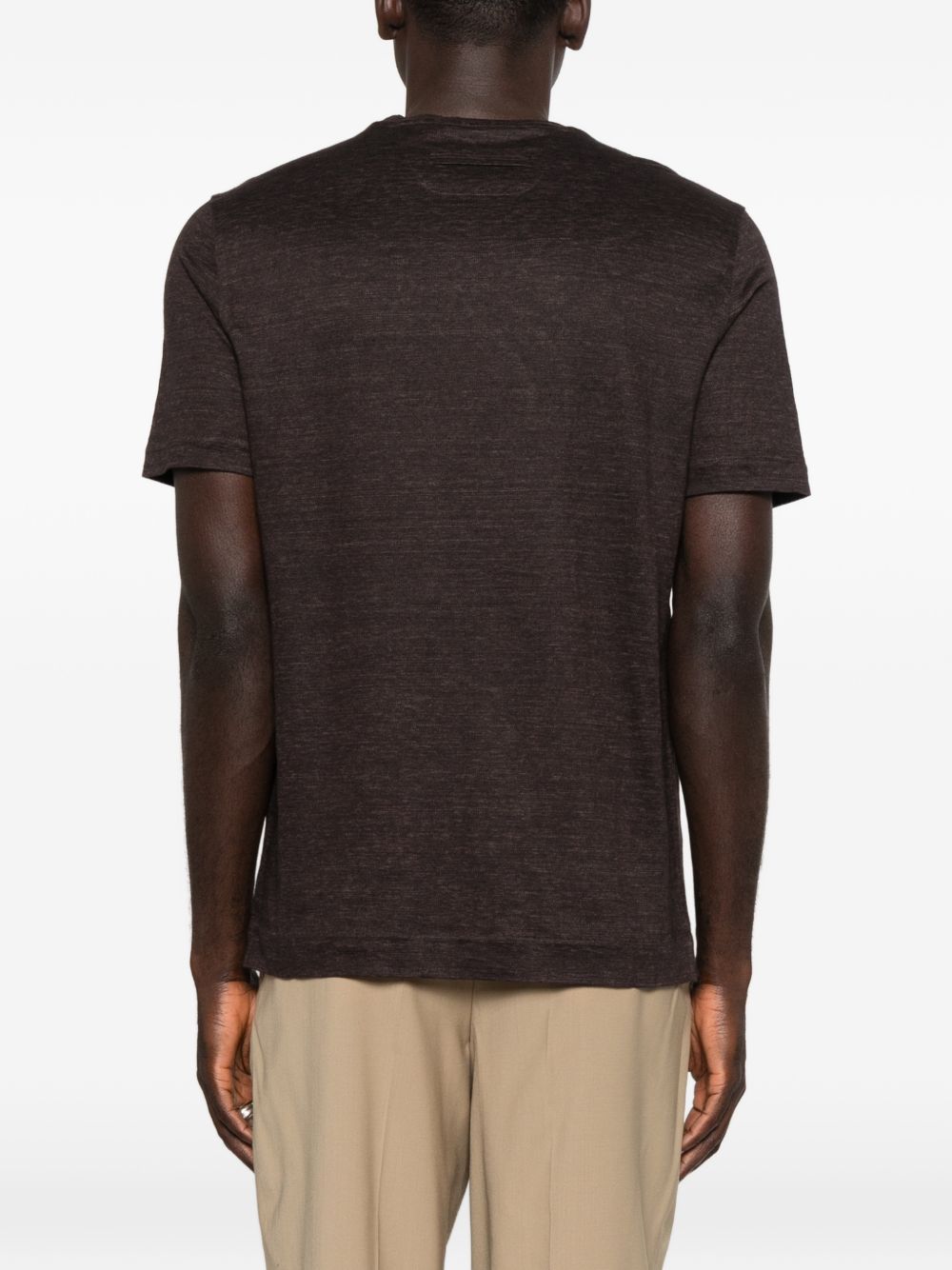 T-shirt a maniche corte in marrone Zegna - uomo 