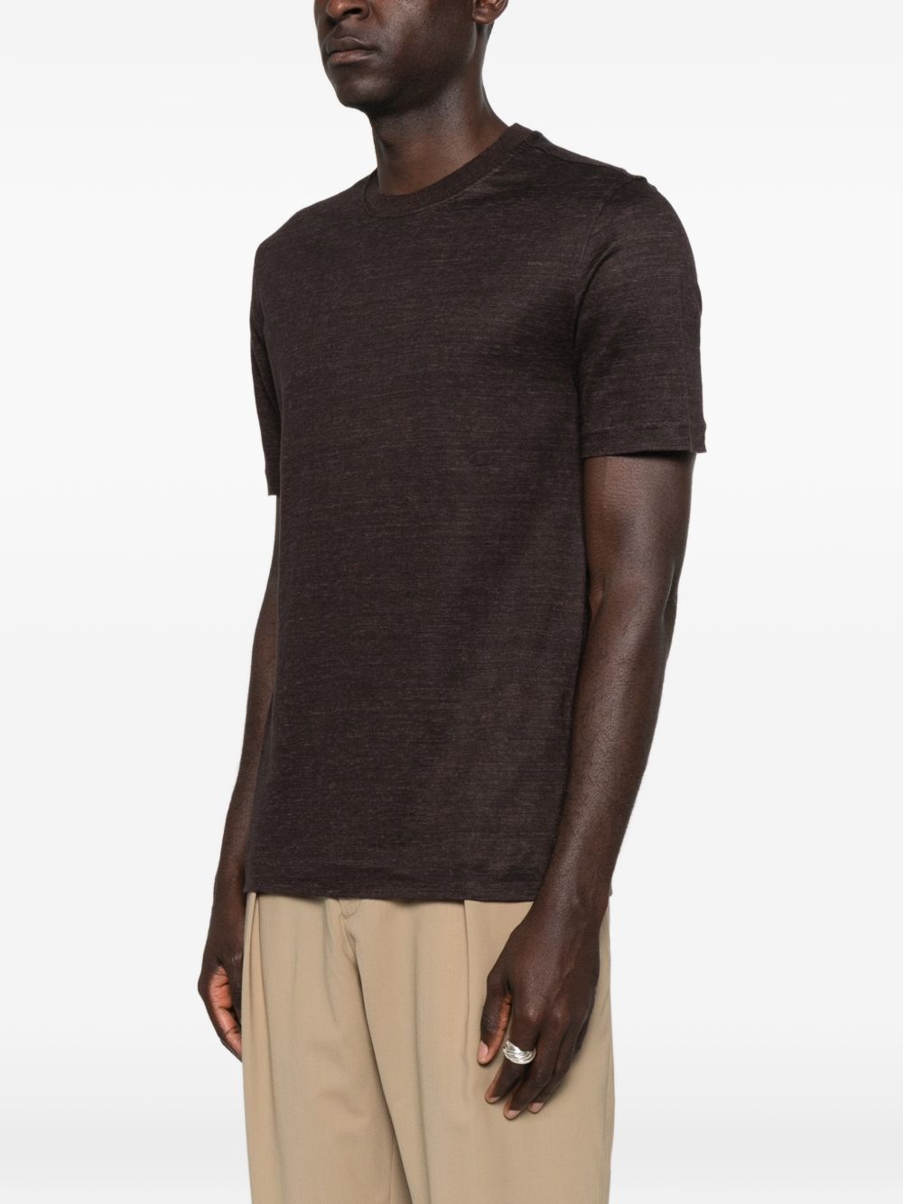 T-shirt a maniche corte in marrone Zegna - uomo 