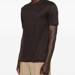 T-shirt a maniche corte in marrone Zegna - uomo 