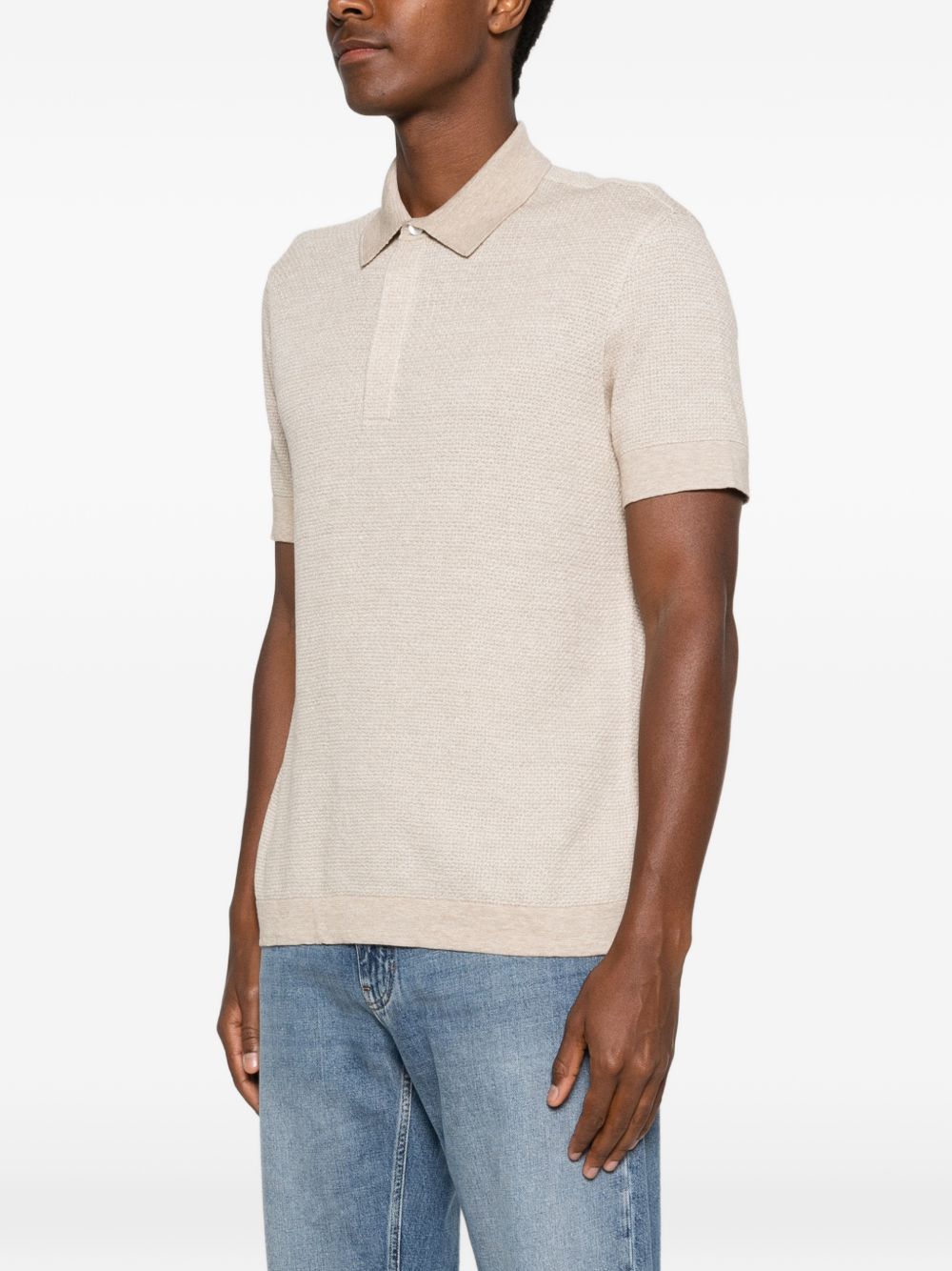 Polo a maniche corte in beige Zegna - uomo 