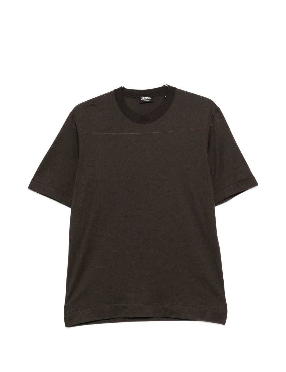 T-shirt a maniche corte con scollo rotondo in marrone Zegna - uomo 