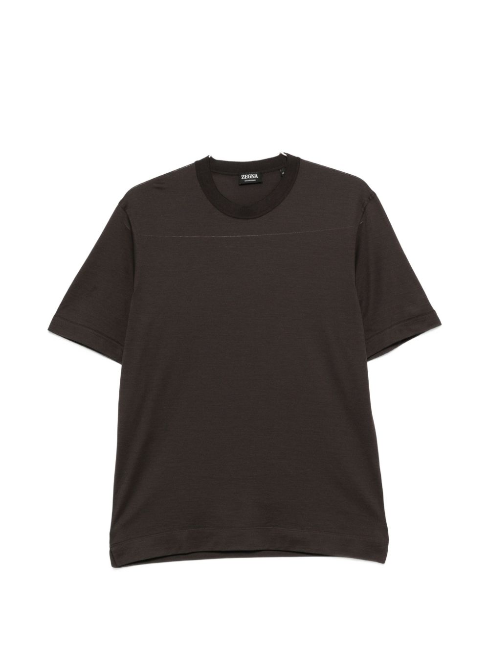 T-shirt a maniche corte con scollo rotondo in marrone Zegna - uomo 