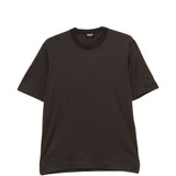 T-shirt a maniche corte con scollo rotondo in marrone Zegna - uomo 